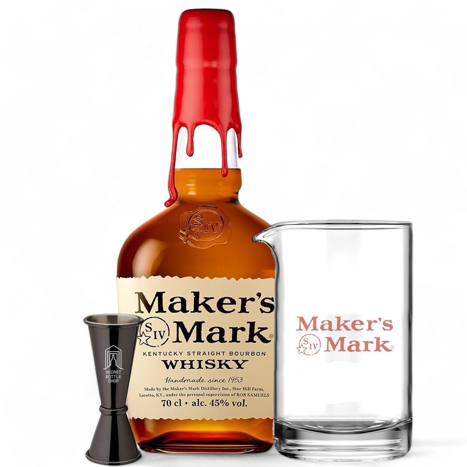 Maker's Mark Bourbon With Cocktail Mixing Glass & Jigger 70cl