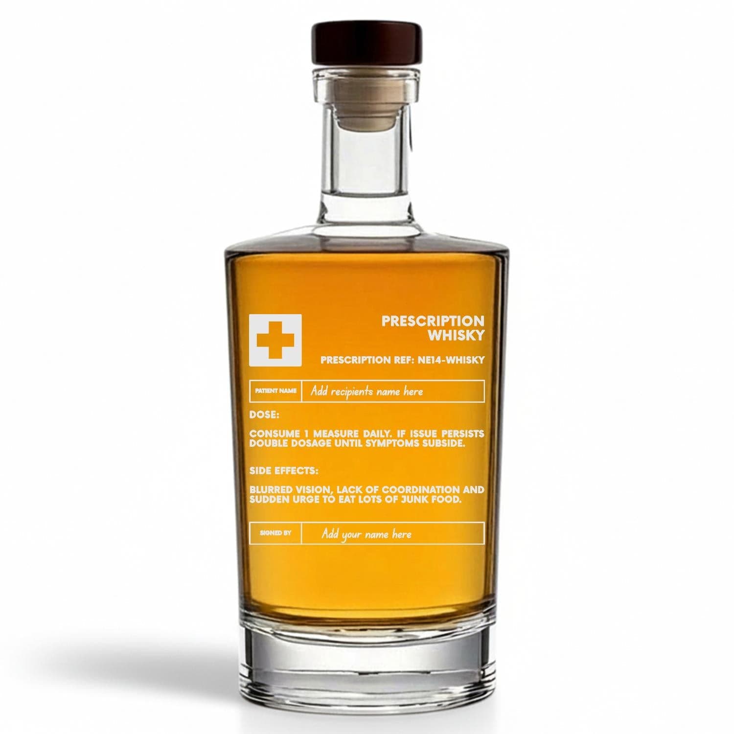 Secret Bottle Shop Personalised Engraved Prescription Whisky Novelty Funny Birthday Gift 70cl  - Any Name (Full Whisky Bottle) Premium Whisky