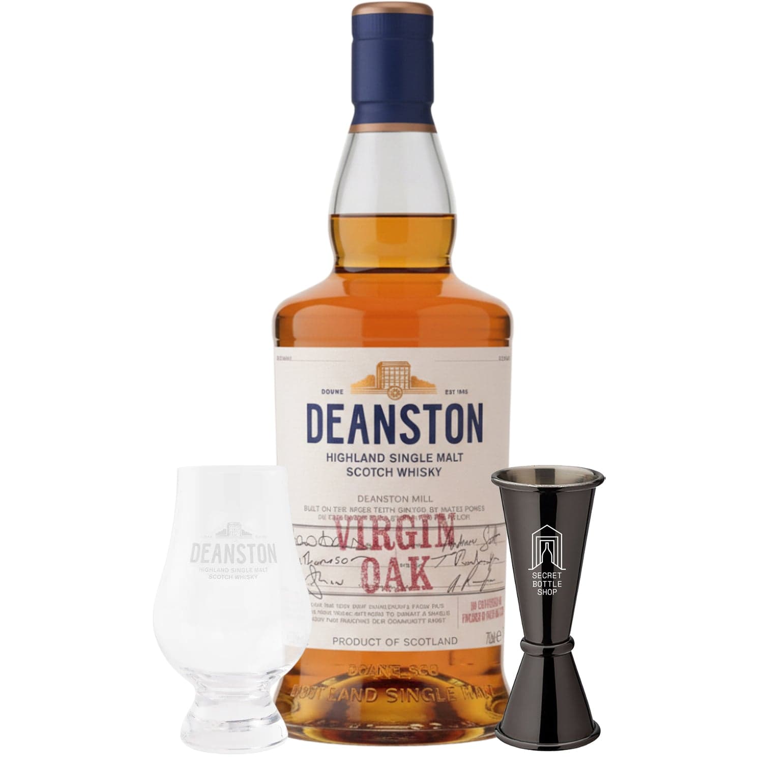 Deanston Virgin Oak Whisky Glass & Jigger Gift Set 70cl