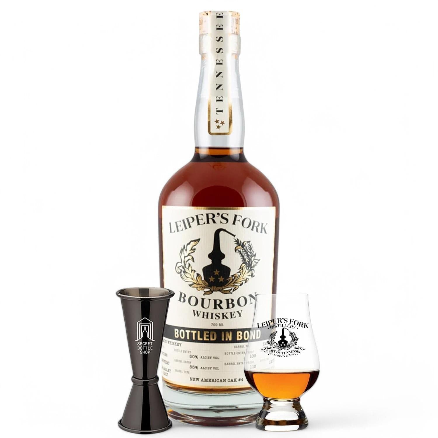 Leiper's Fork Bottled In Bond Bourbon Glass & Jigger Gift Set 70cl