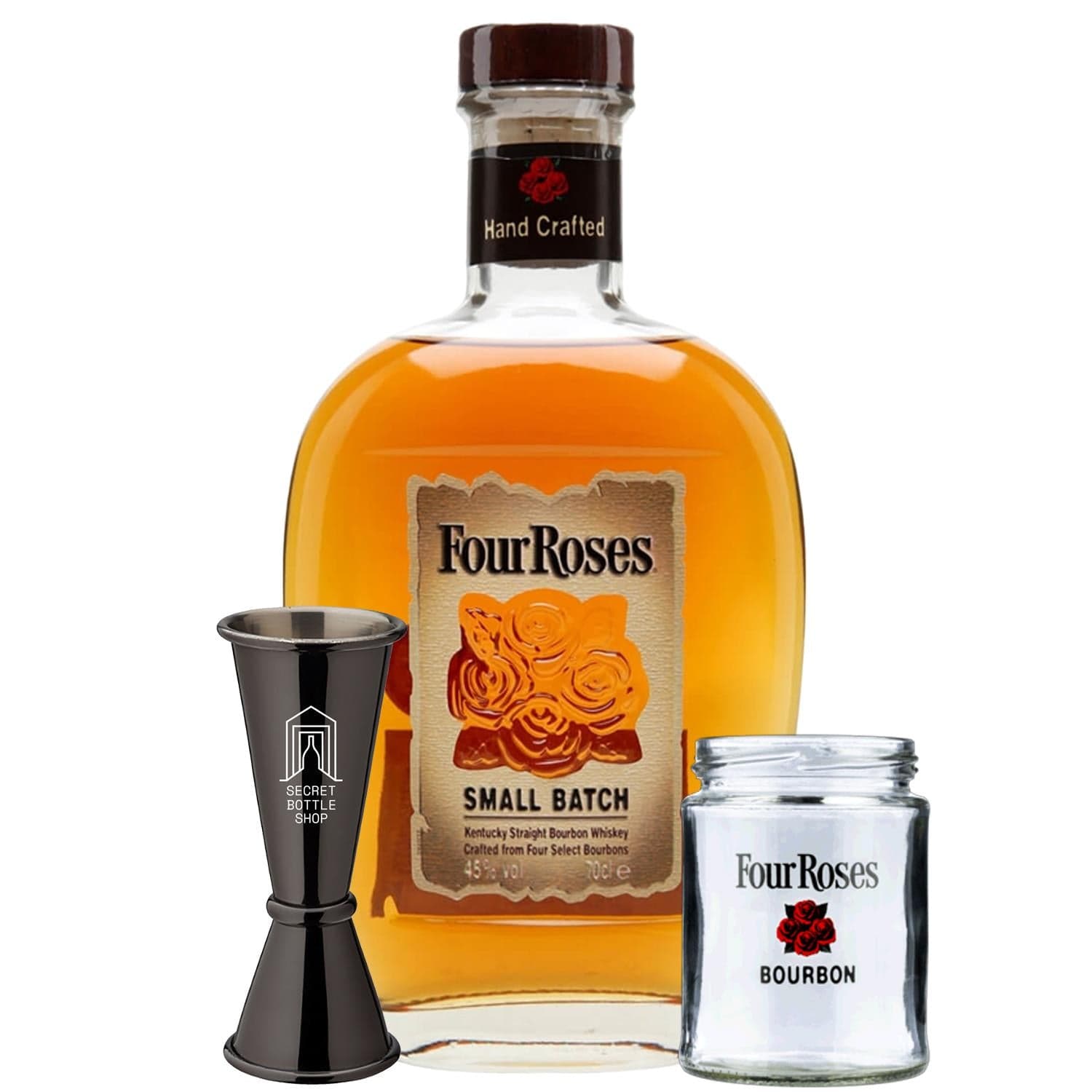 Four Roses Small Batch Bourbon Glass & Jigger Gift Set 70cl